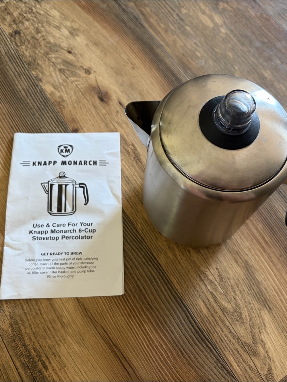 Stainless Steel Percolator Coffee Pot - Silver